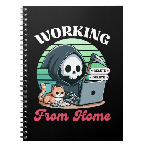 Working From Home _ Cute Reaper Notebook