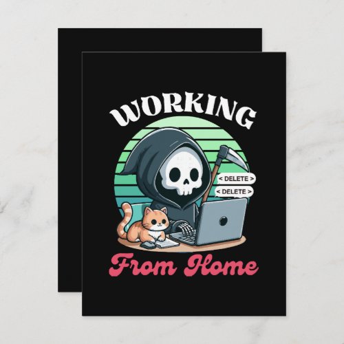 Working From Home _ Cute Reaper RSVP Card