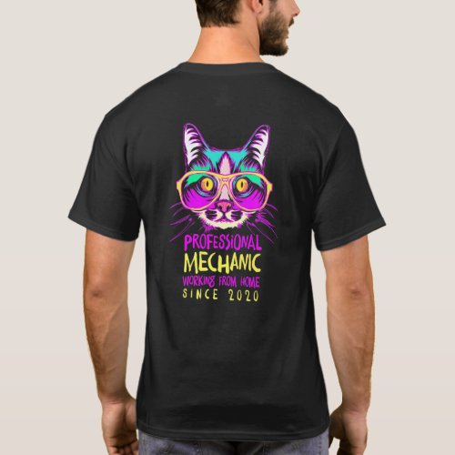 Working From Home Engineer Engineering Cat Builder T_Shirt