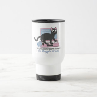 Working From Home - The Struggle is Real with Cats Travel Mug