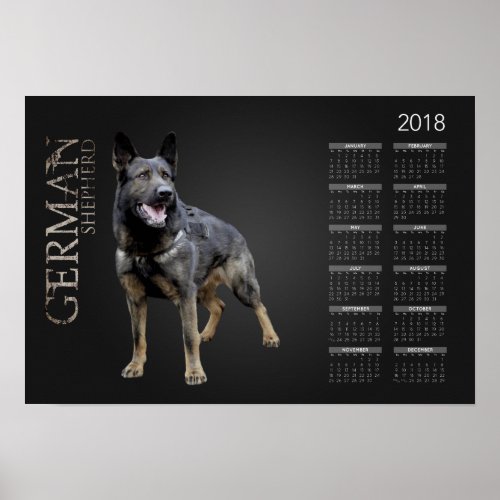 Working German Shepherd Dog  _ GSD Calendar 2018 Poster