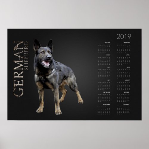Working German Shepherd Dog  _ GSD Calendar 2019 Poster