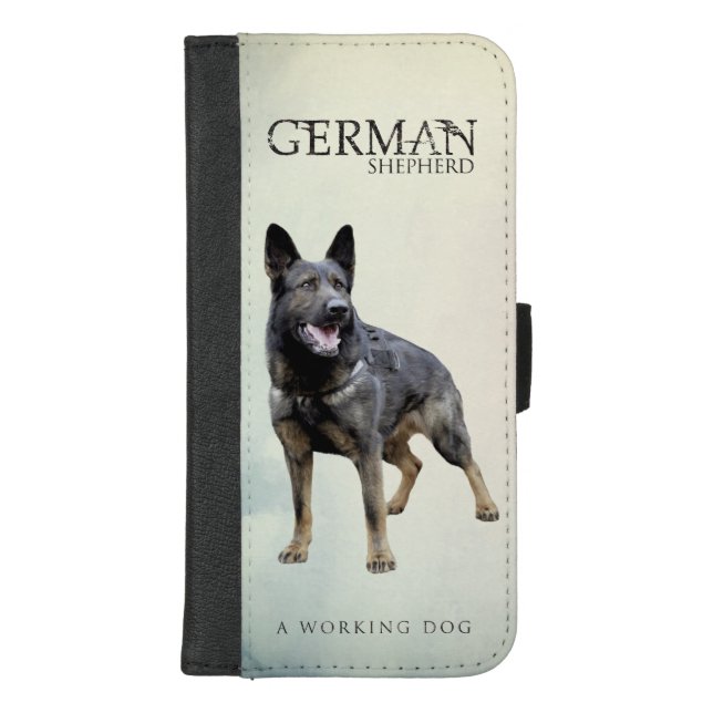 Working German Shepherd Dog  - GSD iPhone Wallet Case (Front)
