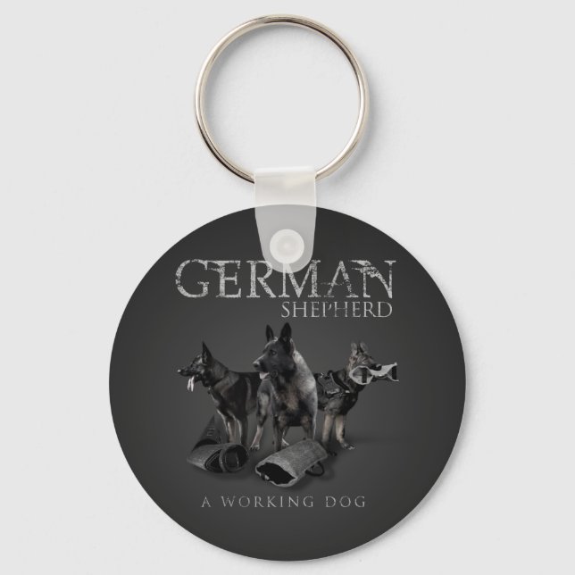 Working German Shepherd Dog  - GSD Keychain (Front)