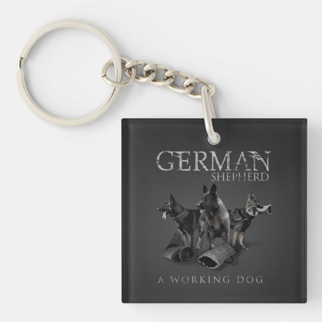 Working German Shepherd Dog  - GSD Keychain (Front)
