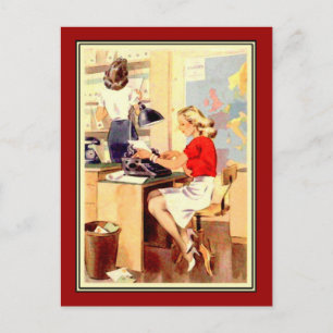 Working Girl Postcard