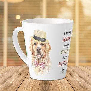 Working Hard for My Golden Retriever Latte Mug