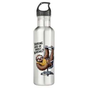 Working Hard or Hardly Working Sloth Stainless Steel Water Bottle