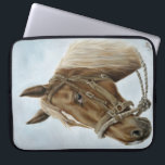 Working Horse Laptop Sleeve<br><div class="desc">Protect your laptop with style! Western Horse lovers will delight with this stand out equine inspired neoprene laptop sleeve. This equine art sleeve is as fun as it is functional. Beautifully designed from an original oil painting titled 'The Boss' Mount' by Artist Cathy Cleveland.</div>