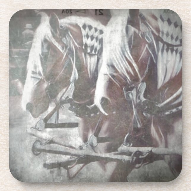 Working Horses Beverage Coaster (Front)