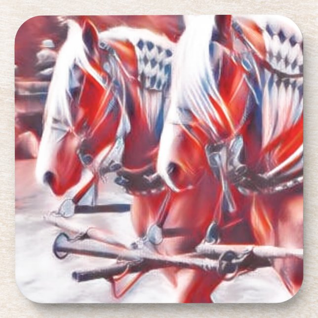 Working Horses Beverage Coaster (Front)