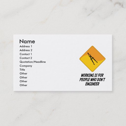 Customizable Working Is For People Who Don't Engineer Business Cards