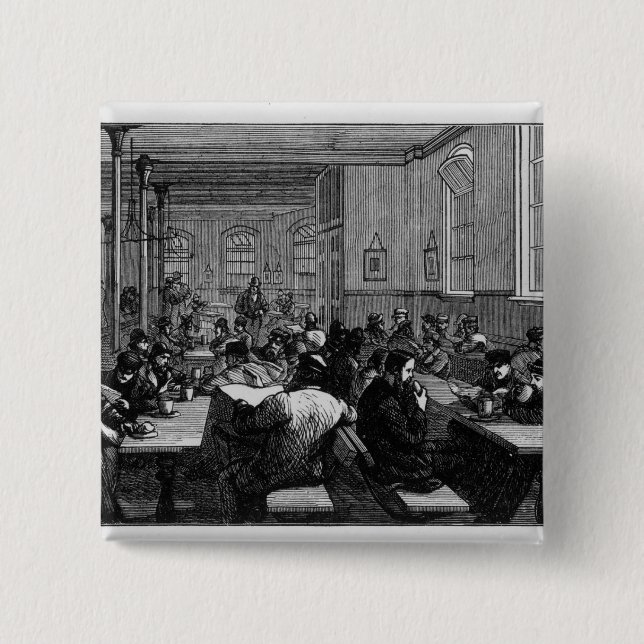 Working man's coffee shop pinback button (Front)