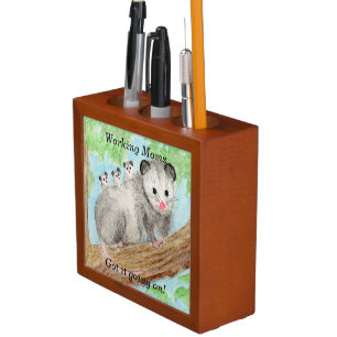 Working Mom Opossum Desk Organizer