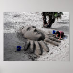 Working on a sand sculpture in Marbella Poster<br><div class="desc">Working on a sand sculpture in springtime in Marbella,  Costa del Sol,  Spain by Helen A. Lisher.</div>
