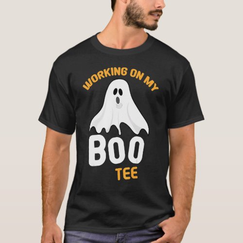 Working On My Boo Halloween Workout Weightlifting T_Shirt
