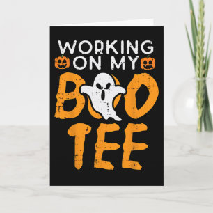 Working On My Boo Tee Gym Fun Yoga Pilates Fitness Card