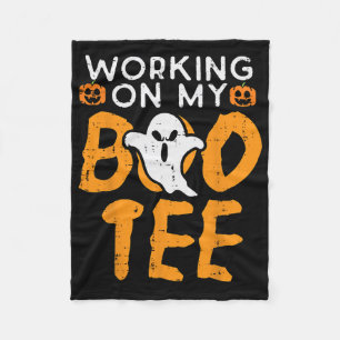 Working On My Boo Tee Gym Fun Yoga Pilates Fitness Fleece Blanket