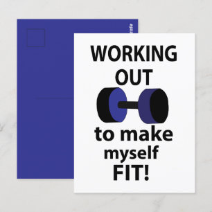 Working Out Workout Weights Working Out Postcard