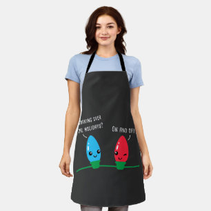 Working Over The Holidays Funny Christmas Lights Apron