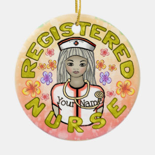 Working RN nurse Ceramic Ornament