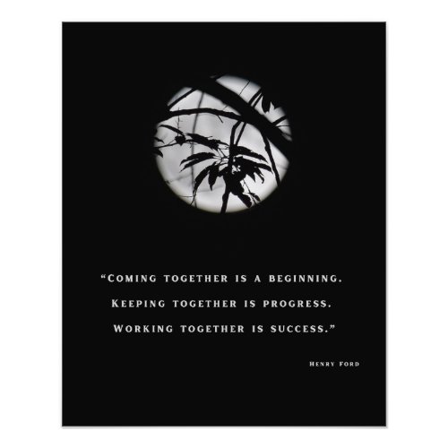 Working Together Quote on Moon Art Photography Photo Print