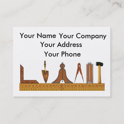 Customizable Working Tools of the Freemason Card Business Card Templates