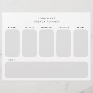 Working Week Planner Schedule Office Organization Letterhead