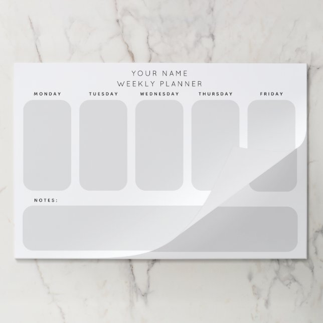 Working Week Planner Schedule Office Organization Paper Pad (Folded)