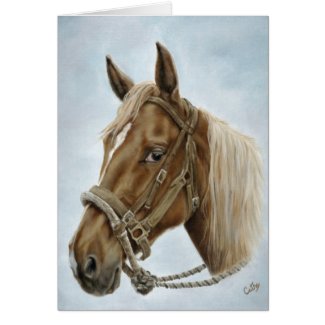 Working Western Horse Card