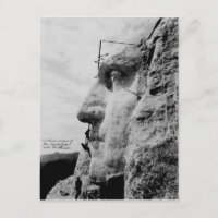 Workmen on George Washington Face Mount Rushmore