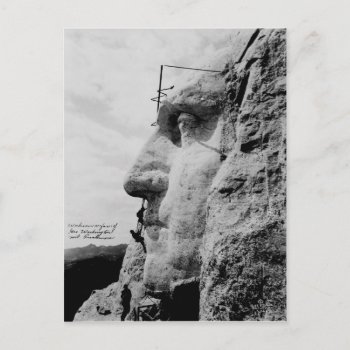 Workmen On George Washington Face Mount Rushmore Postcard by EnhancedImages at Zazzle