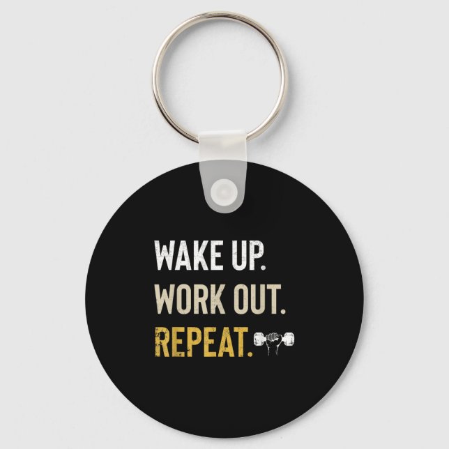 Workou Wake Up Insrational And Motivational Gym Gi Keychain (Front)