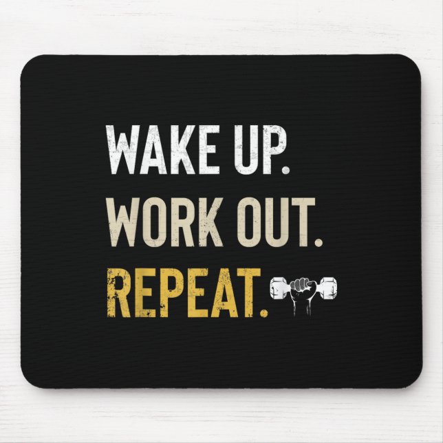 Workou Wake Up Insrational And Motivational Gym Gi Mouse Pad (Front)