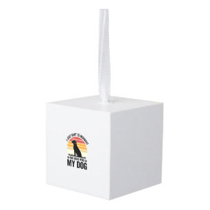 Workout and Hang With My Dog Vintage Dog Lover Des Cube Ornament