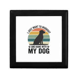 Workout and Hang With My Dog Vintage Dog Lover Des Gift Box