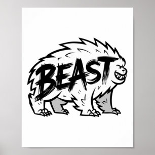 Workout Beast Gym Bodybuilding Training Fitness Me Poster