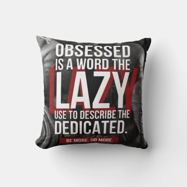 Workout "Body building" Gym Motivational Throw Pillow (Front)