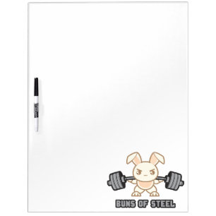 Workout Bunny Cartoon - Buns Of Steel, Funny Anime Dry Erase Board