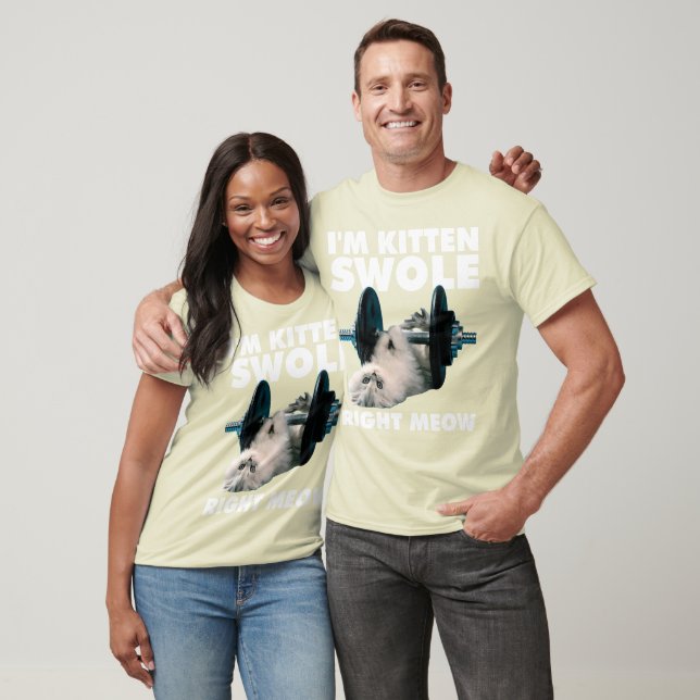 Workout - Cat - I'm Kitten Swole Right Meow T-Shirt (Unisex)