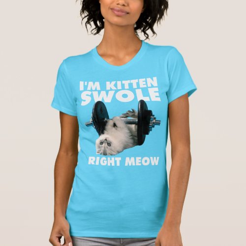 Workout _ Cat _ Im Kitten Swole Right Meow T_Shirt