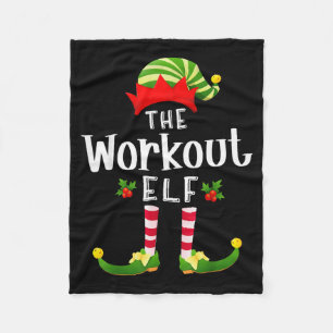 Workout Christmas Elf Matching Pajama X-mas Party  Fleece Blanket