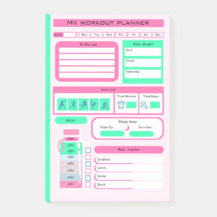 Workout Daily Schedule meal and weight tracker Post-it Notes