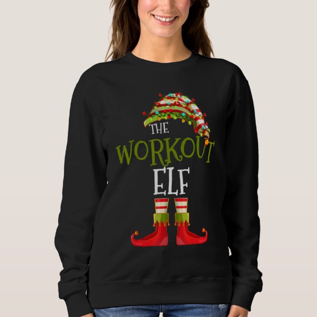 workout Elf Group Matching Family Christmas Sweatshirt (Front)