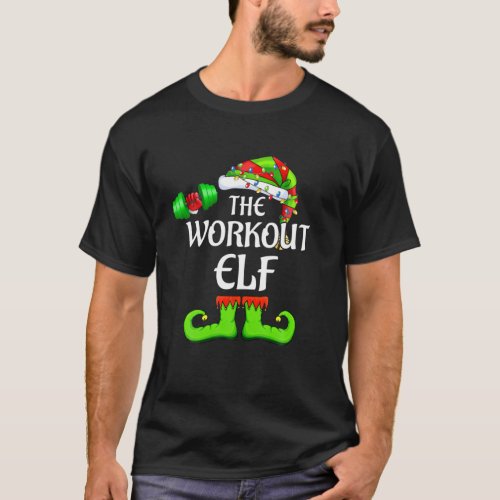 Workout Elf Matching Group Xmas Family Christmas P T_Shirt