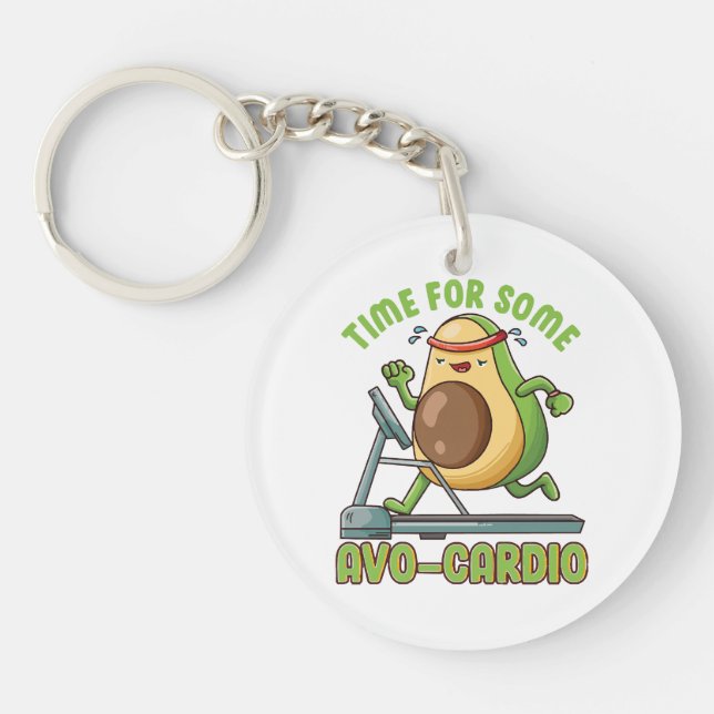 Workout Exercise Funny Humor Sayings Quotes Keychain (Front)
