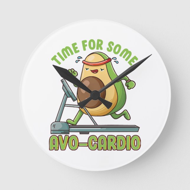 Workout Exercise Funny Humor Sayings Quotes Round Clock (Front)