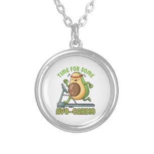 Workout Exercise Funny Humor Sayings Quotes Silver Plated Necklace