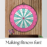 Workout Fitness Darts Game Pink and Turquoise  Dart Board<br><div class="desc">This workout fitness darts game in pink and turquoise is a fun way to exercise. Create your own at home gym. Play individually or with friends or family.</div>