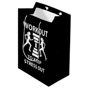 Workout Fitness Exercise Medium Gift Bag